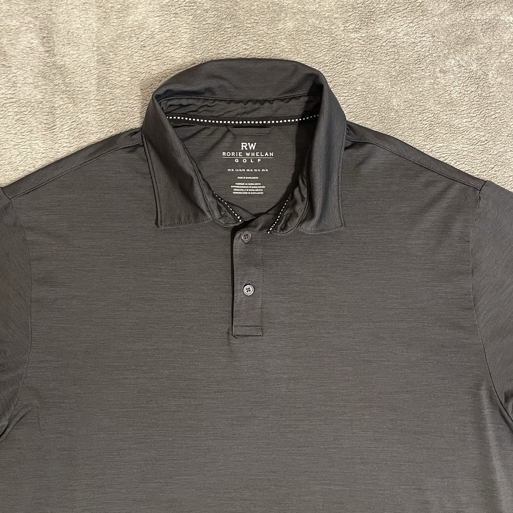 RORIE WHELAN GOLF Short Sleeve Performance Golf Polo Shirt XL Dark Gray